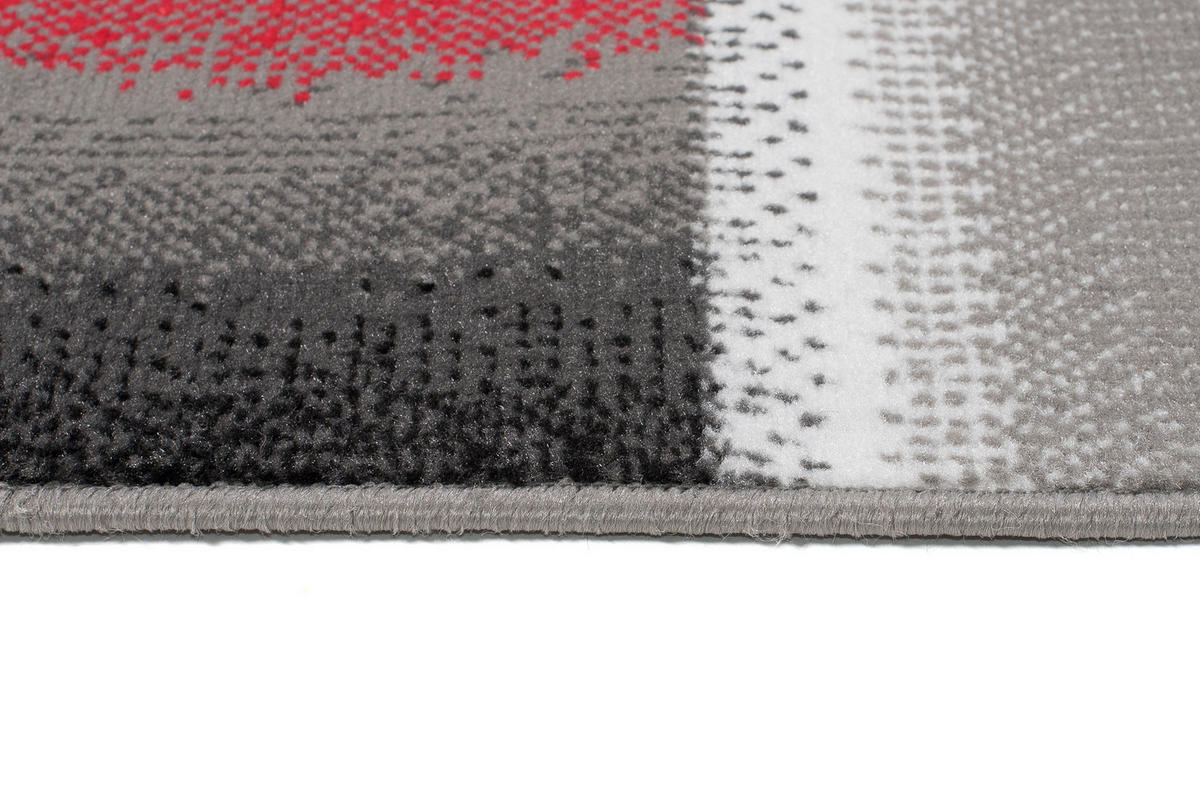 TEPPICH MAYA Rot Vierecke Streifen Verwischt 130/190 cm - Rot, Textil (130/190cm) - Tapiso