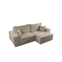 ECKSOFA Schlafsofa Flosi In Raven - Taupe, Holzwerkstoff/Textil (248/140cm) - Fun Möbel