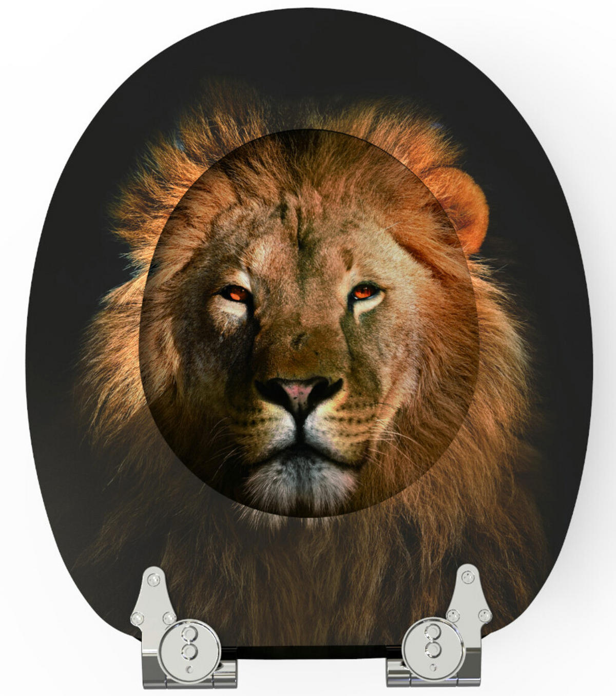 WC-SITZ mit Absenkautomatik Löwe - Braun, Holzwerkstoff (38/6/47cm) - Sanilo