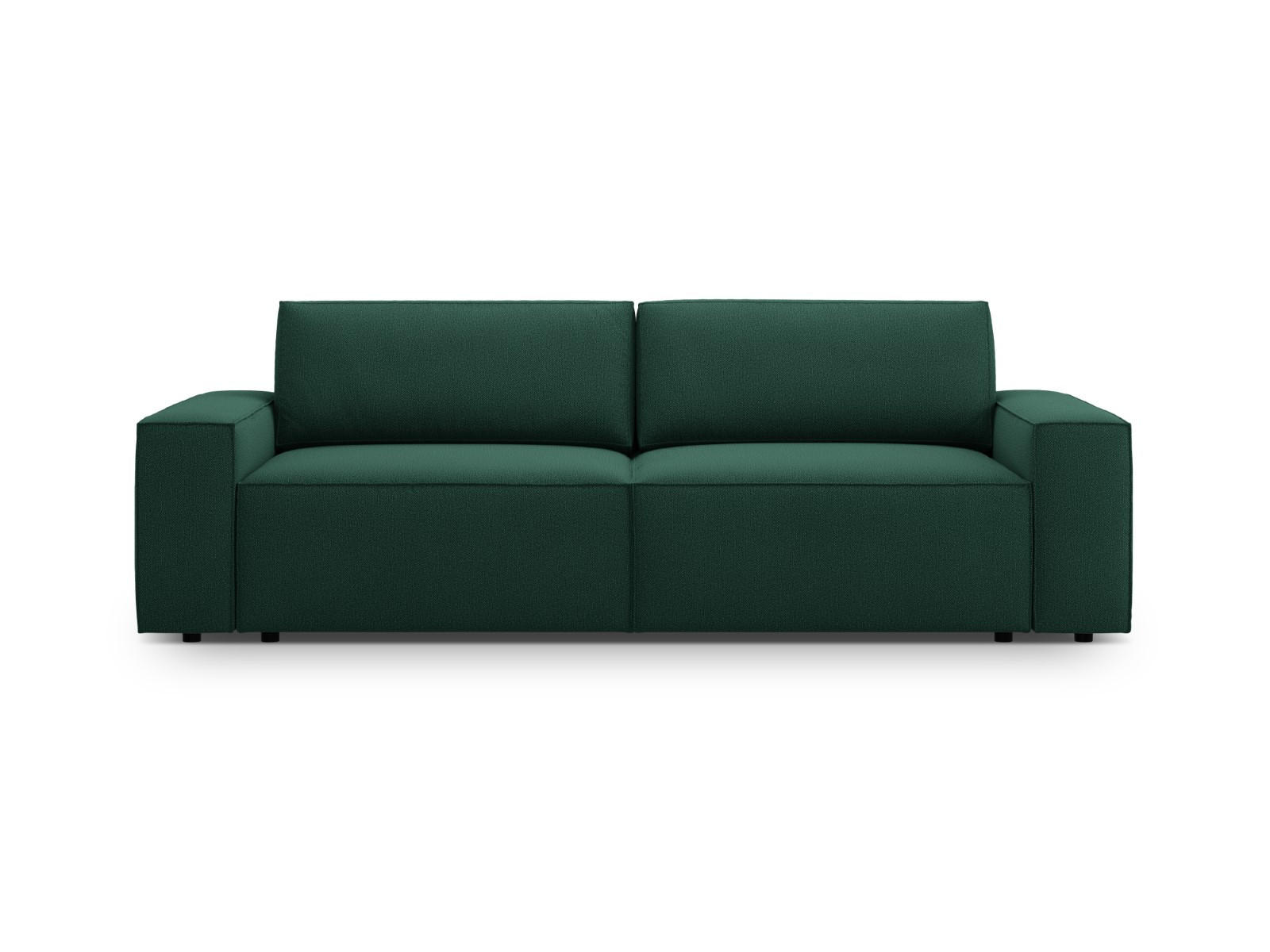 SOFA ausklappbar mit Bettkasten Jodie aus strukturiertem Stoff grün 3 Sitzplätze - Grün, Textil (107/86/247cm) - Micadoni