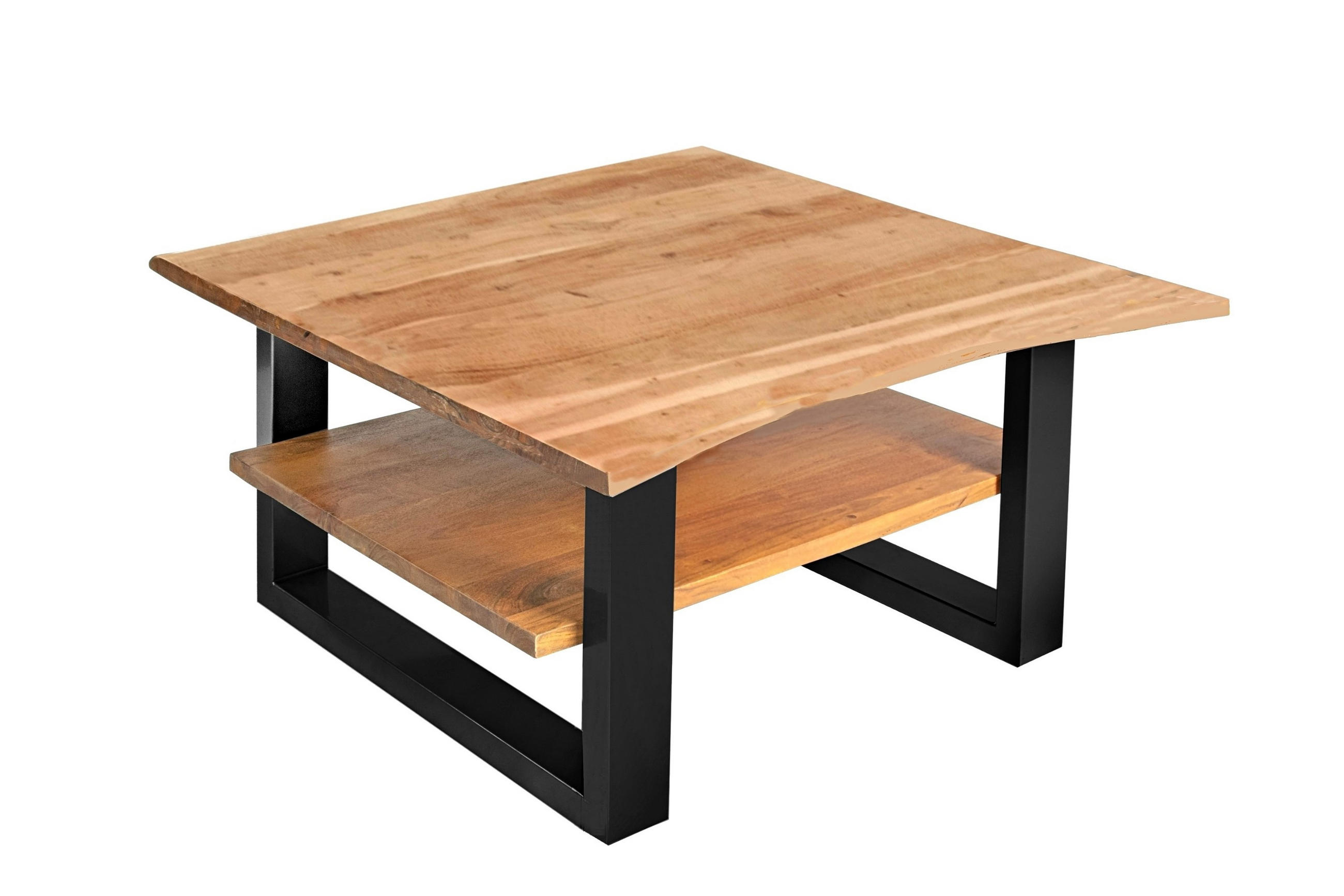 COUCHTISCH PATRICK - Beige/Schwarz, Holz/Metall (90/90/46cm) - SAM