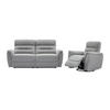 3-SITZER Sofa + elektrischer Relaxsessel - Strukturstoff - Grau - BREVIO - Grau, Textil (91/101/193cm) - Vente-Unique