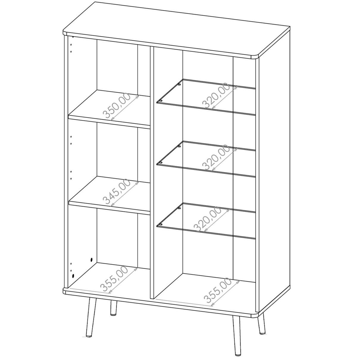 VITRINENSCHRANK LANDI,Schwarz/Braun - Schwarz/Braun, Holzwerkstoff (140/90/41cm) - KONSIMO®
