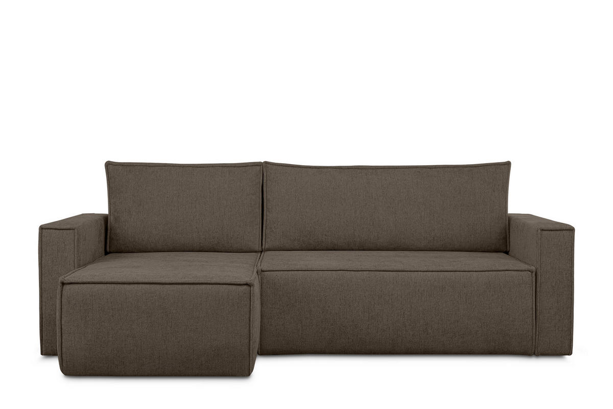 UNIVERSAL-ECKSOFA NAPI II mit Schlaffunktion, braun - Braun, Textil (246/148cm) - KONSIMO®