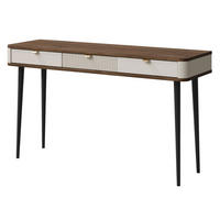 KONSOLENTISCH Marly Kaschmir / Walnuss 130 / 40 / 82cm - Beige/Schwarz, Holz/Holzwerkstoff (40/130/82cm) - Feldmann-Wohnen