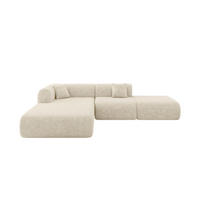 ECKSOFA Ottomane Links OVLY-L 289x176x71 Creme Chenille - Ecru/Creme, Holzwerkstoff/Kunststoff (176/289cm) - ALTDECOR