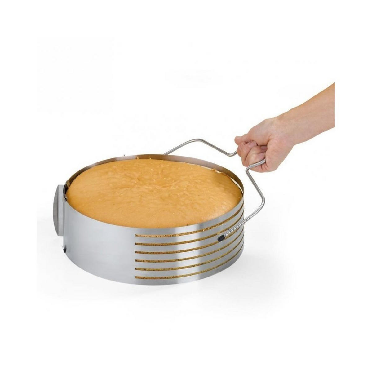 TORTENRING Silber 24/24/8.5 cm KH1474 - Silberfarben, Metall (24/8.5/24cm) - Kinghoff 