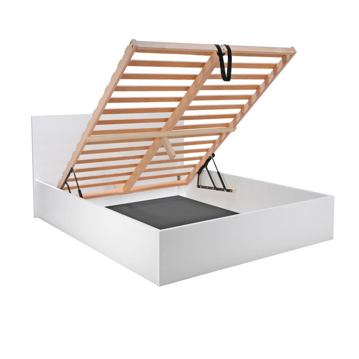 BETTKASTEN MADRID mit Lattenrost / Bett 160x200 - Weiß - Weiß, Holzwerkstoff (160/200cm) - Weber Industries