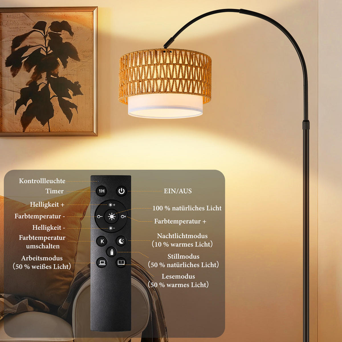 STEHLEUCHTE COLLINS Ⅲ 26/30/181 cm - Weiß, Metall (26/30/181cm) - Nettlife