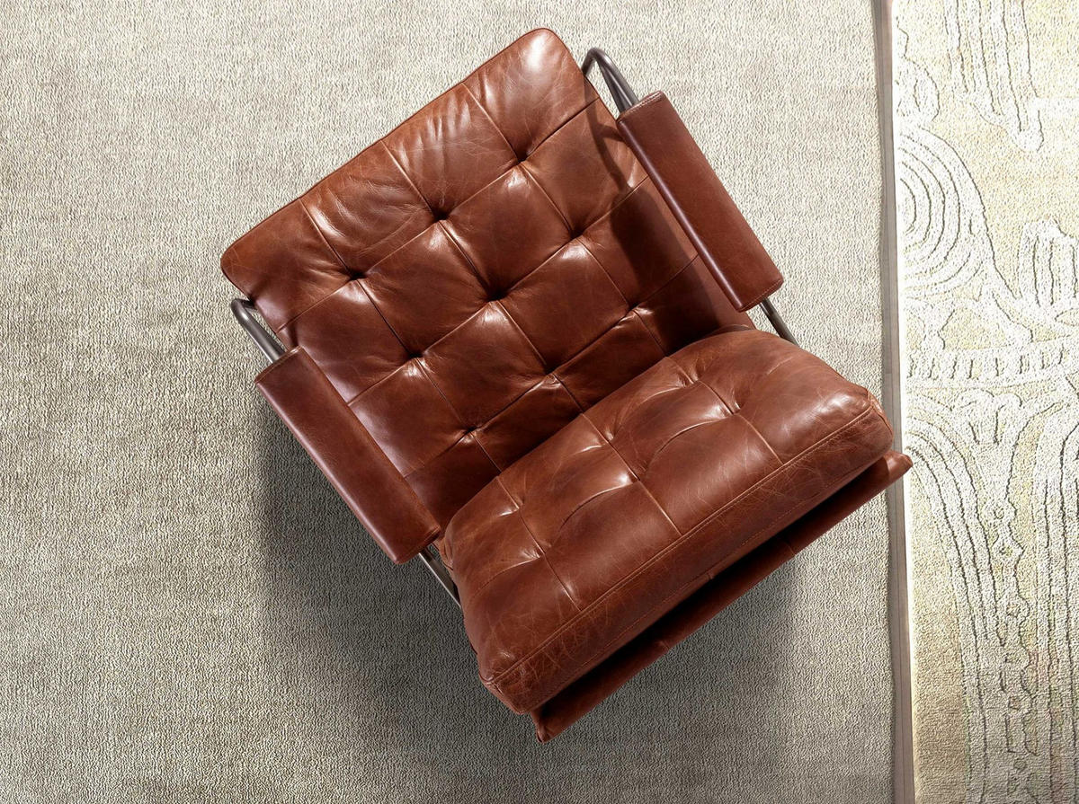 SESSEL Braun Stahl abgedunkelt 69/78/78 cm - Braun, Leder/Metall (69/78/78cm) - ANGEL CERDA