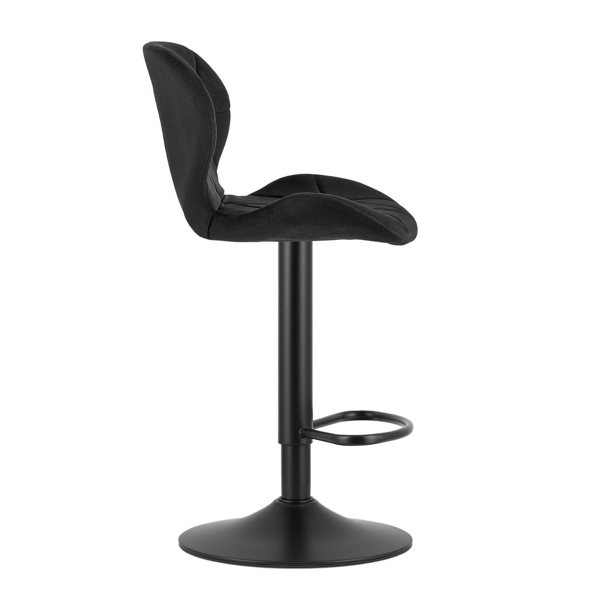 BARHOCKER 2-er Set WEST schwarzer Sitz, schwarze Basis - Schwarz, Textil (46/111/48.5cm) - Valora