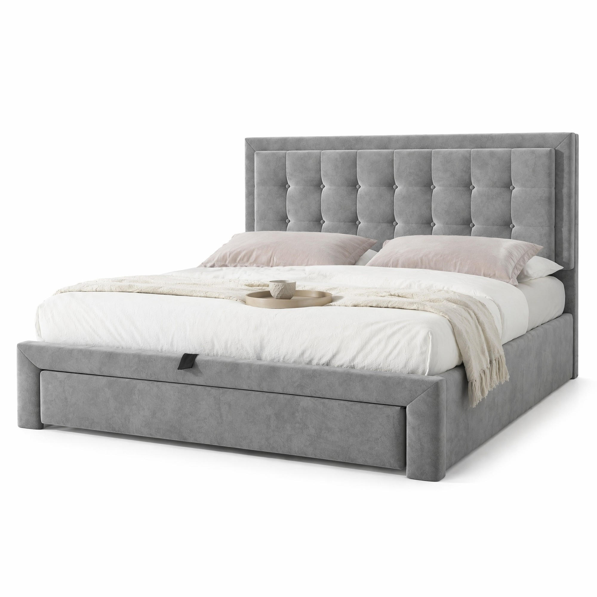 Chicfurn Polsterbett Dunkelgrau 140x190 cm