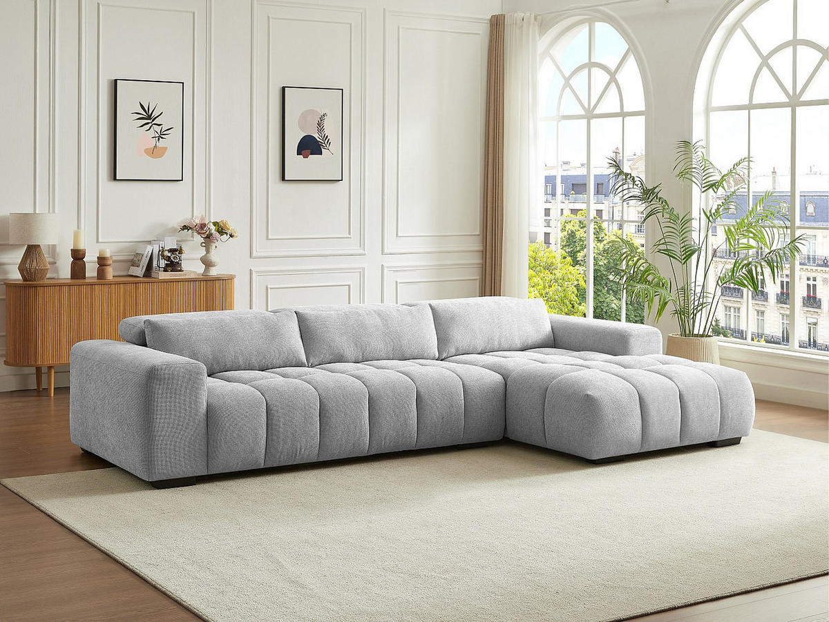 SOFA - 5 Personen - stoff - grau Loponza - Grau, Kunststoff/Textil (312/68/183cm) - Vente-Unique