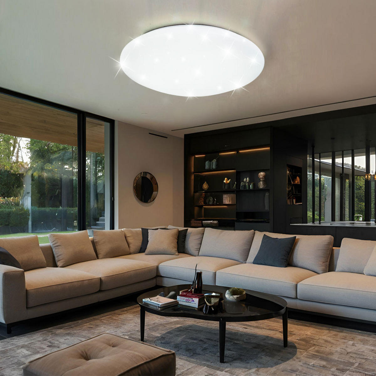 LED DECKENLEUCHTE Metall Weiß Sternenhimmel Effekt - Weiß, Metall (29/9.2/9.5cm)