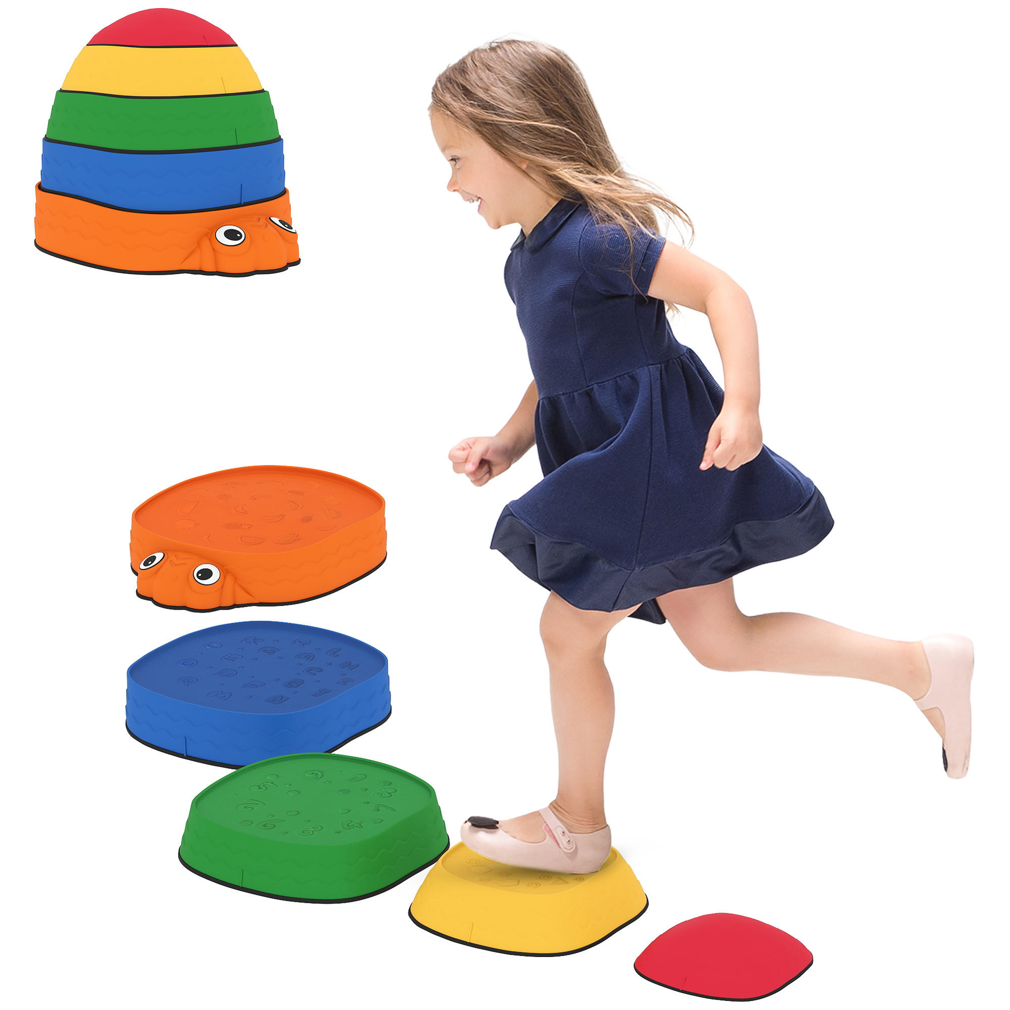 BALANCIERSTEINE DE-10068 5 Stück, rutschfest, stapelbar Bunt - Multicolor, Kunststoff (33.5/28/37.8cm) - ComfortXL