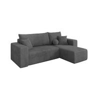 ROHOVÁ SEDAČKA s funkcí spaní, otoman vpravo SENO-L 249x139x85 tmavě šedá manšestr - černá/tmavě šedá, kompozitní dřevo/textil (249/139cm) - ALTDECOR