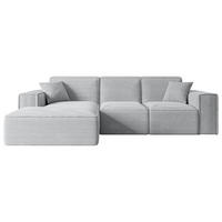 ECKSOFA Ottomane Links SERRA-L - 266x165x73 cm Grau Cord - Schwarz/Grau, Holzwerkstoff/Kunststoff (165/266cm) - ALTDECOR