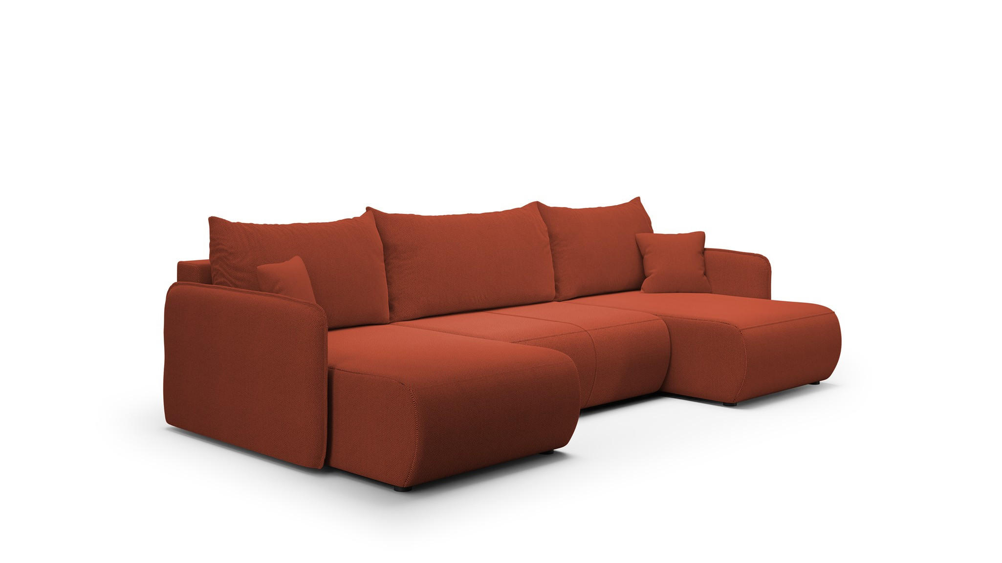 WOHNLANDSCHAFT Calgary - Rotbraun, Holzwerkstoff/Textil (290/86/148cm) - Fun Möbel