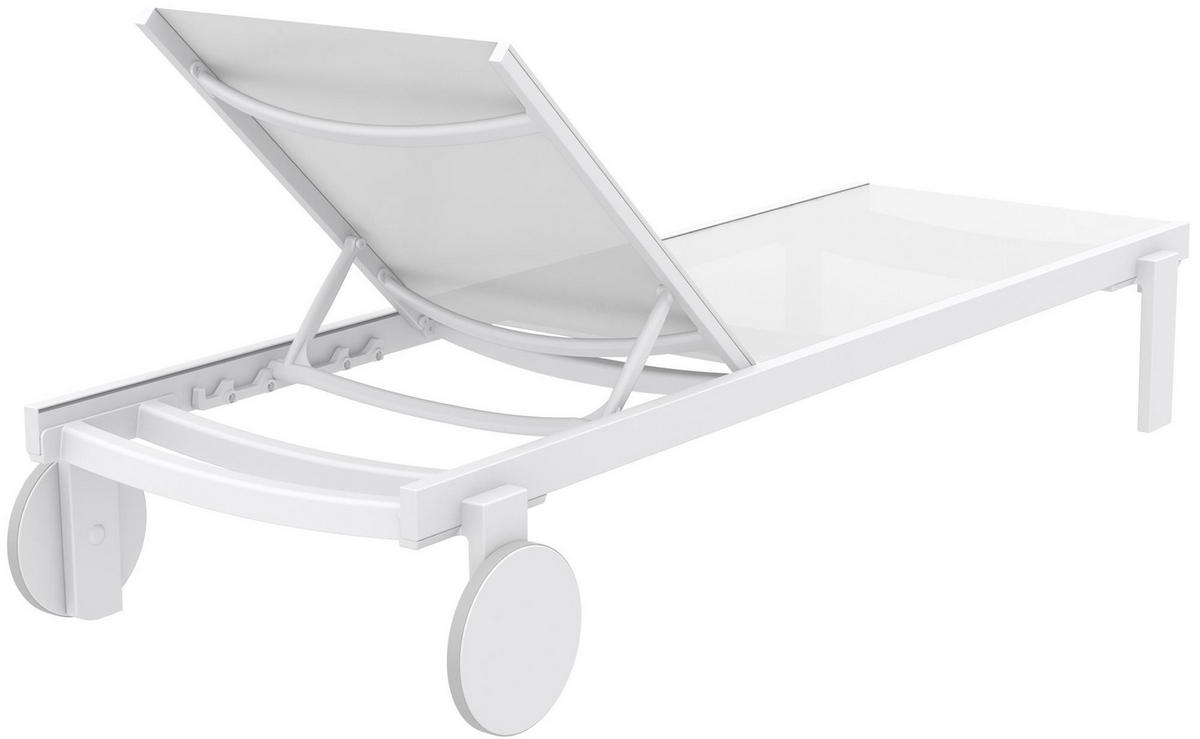 SONNENLIEGE Rune Rollen klappbar 74x190x31cm Metall Weiß Gartenliege - Weiß, Metall (74/31/190cm) - DELUKE