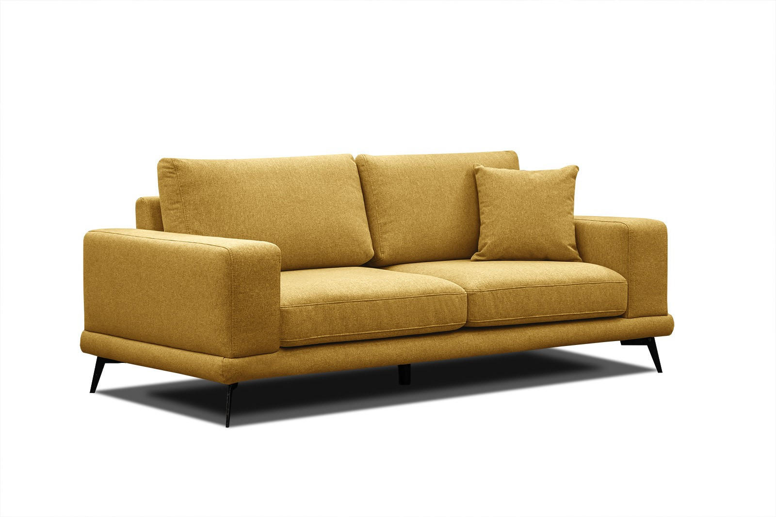 SOFA MEDIOLANE 2,5-Sitzer, dunkelgelb - Dunkelgelb, Holzwerkstoff/Textil (203/87/96cm) - Courtois Laville