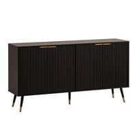 SIDEBOARD – Schwarz/Eiche-Dekor, 150x81x39 cm, mit Türen, Metallbeine - Goldfarben/Schwarz, Holzwerkstoff/Metall (150/81/39cm) - KADIMA DESIGN