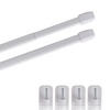 GARDINENSTANGE 2er-Pack Perlweiß 60-90 cm + 4 Selbstklebehaken - Weiß, Metall (1/60cm)