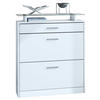 SCHUHSCHRANK Loret Front in Weiß matt - Weiß, Holzwerkstoff (89/104/23cm) - Vladon