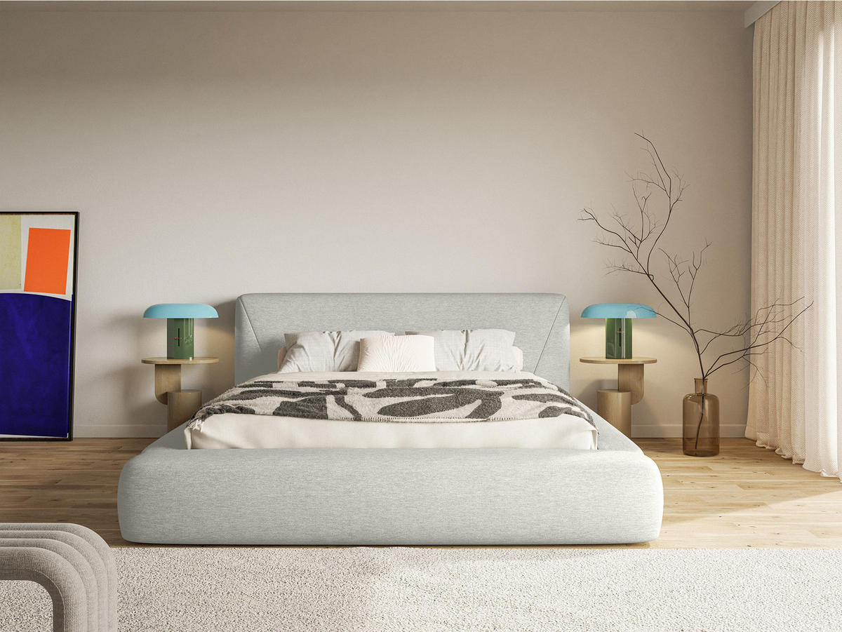 POLSTERBETT Vemmo 160x200 cm, Grau - Grau, Textil (160/200cm) - Fedve