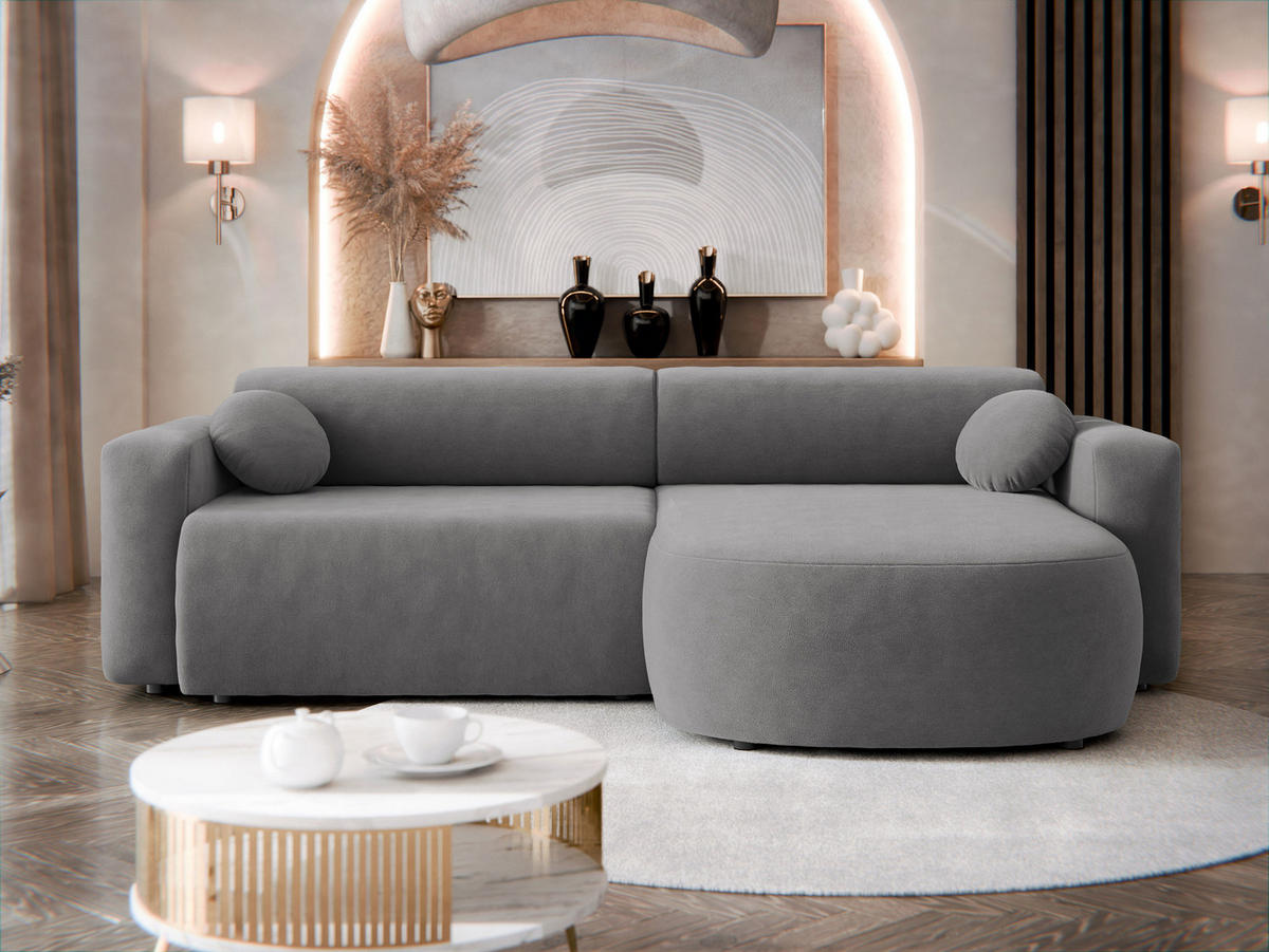 ECKSOFA Nicelo - Schwarz/Grau, Holz/Kunststoff (252/150cm) - MIRJAN24