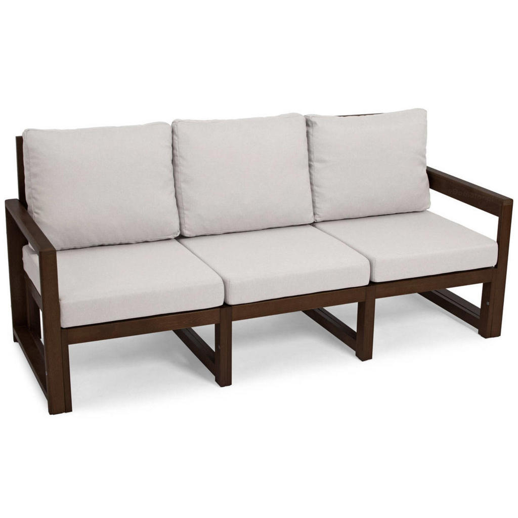 Thumbnail - Bettso Gartensofa, Hellgrau, Dunkelbraun, Holzwerkstoff, 185x82x68 cm, Loungemöbel, Gartensofas