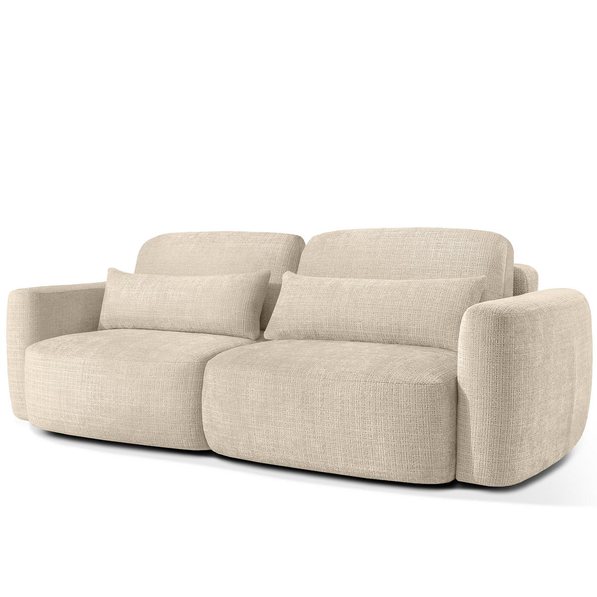 SOFA 3 ELOSA - Creme, Holz/Textil (245/85/115cm) - KONSIMO®