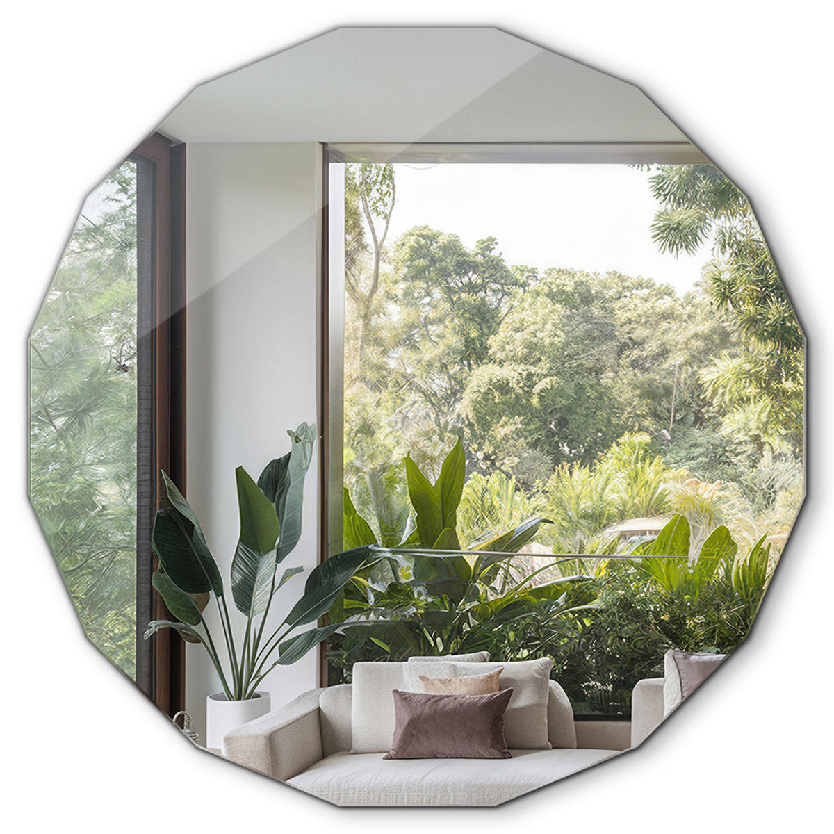 SPIEGEL 50 x 50 cm Mehrkantige Form - Transparent, Glas (50/50/0.4cm) - TULUP