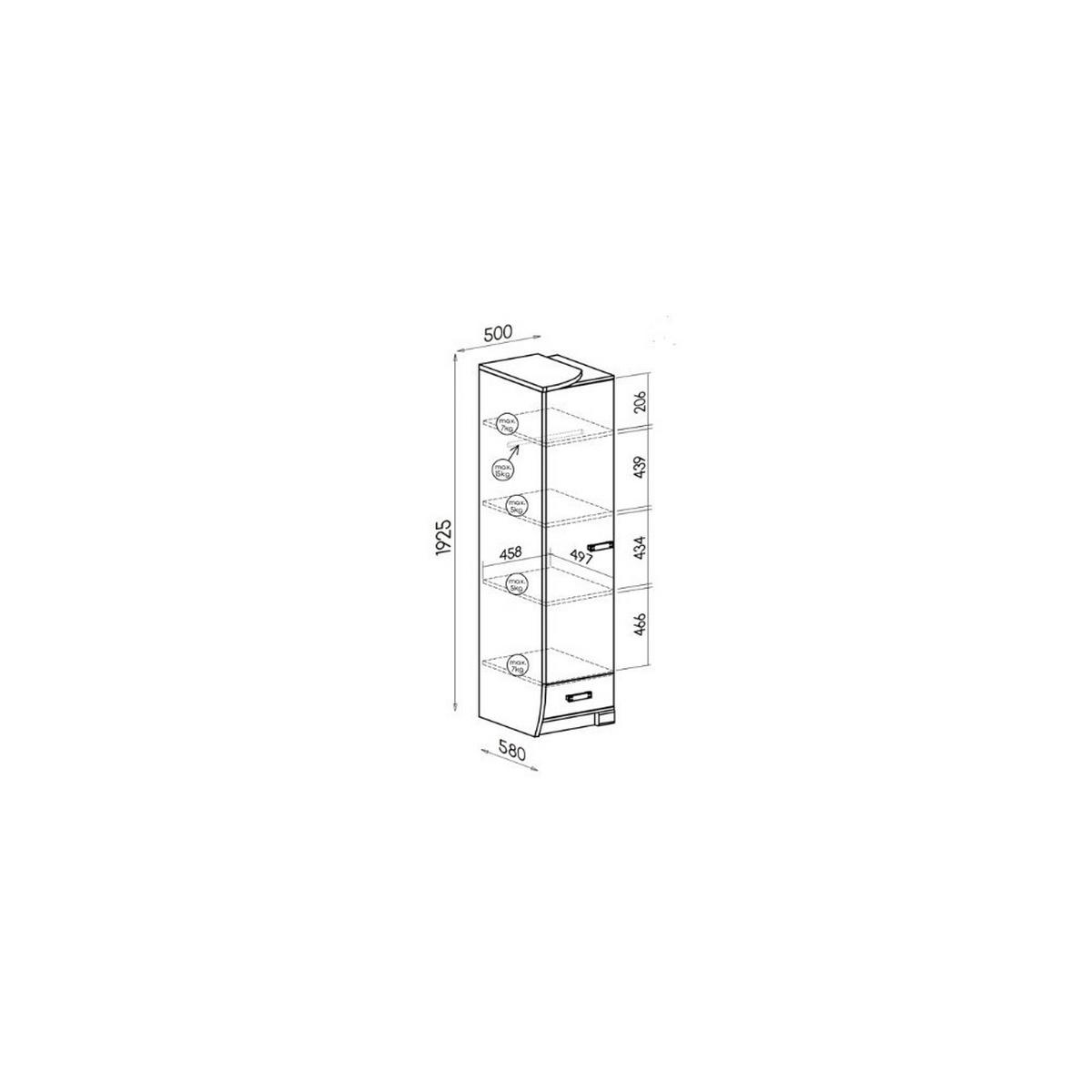 DREHTÜRENSCHRANK PALMERO 50/192,5/58cm 1-türig Braun - Eichefarben/Braun, Holzwerkstoff (50/192.5/58cm) - MASSENO