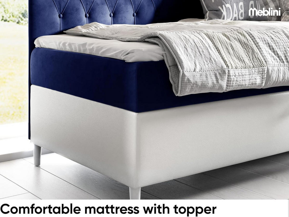 KINDERBETT FLIPPO 3 - Dunkelblau/Weiß, Holzwerkstoff (96/208cm) - Meblini