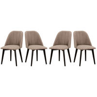 ESSZIMMERSTUHL 4x "MONTI 3", schwarz, riviera 16, nähte: gerade - Schwarz, Holz (43/83/40cm) - Leaf Design