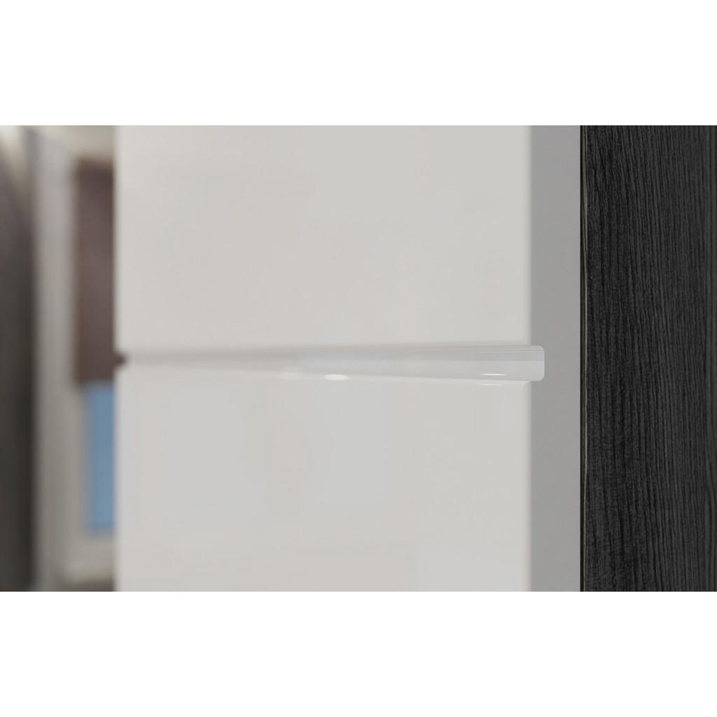 Thumbnail - Inn.Furn Badmöbel-Set, Weiß Hochglanz, Grau, Holzwerkstoff, Metall, Uni, Rechteckig, 110x191x34 cm, FSC Mix, Badezimmer,...