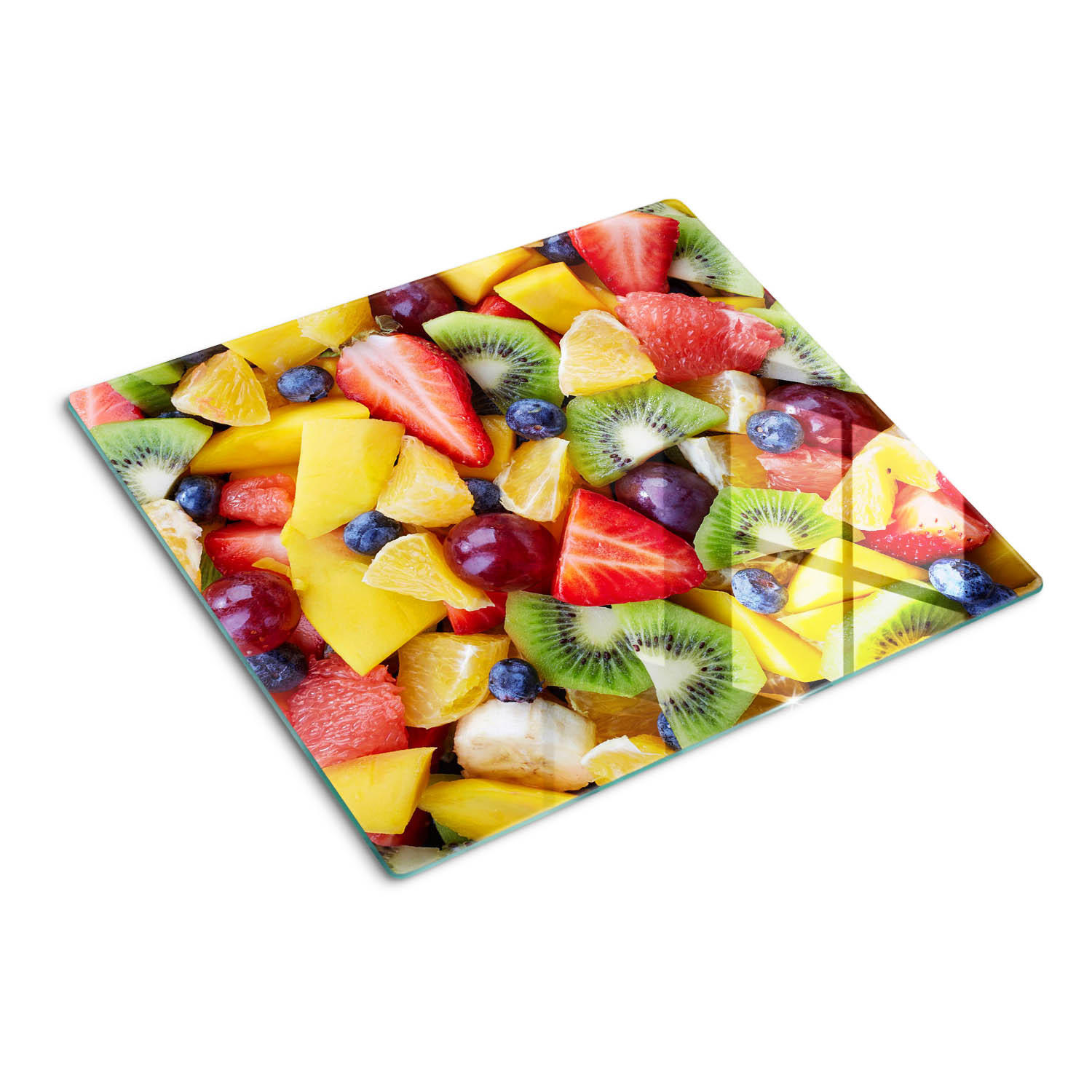 GLASPLATTE 60x52 cm Gehackte Früchte - Multicolor, Glas (60/0.4/52cm) - TULUP