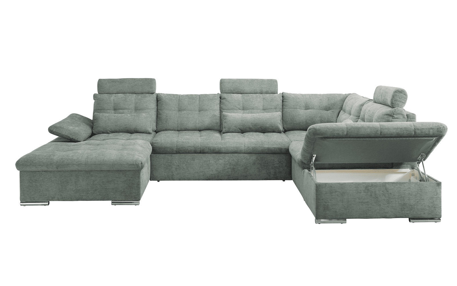 Thumbnail - ed exciting design Wohnlandschaft, Grün, Textil, U-Form,L-Form, 218x107x324 cm, Wohnzimmer, Sofas & Couches, Wohnlandsch...