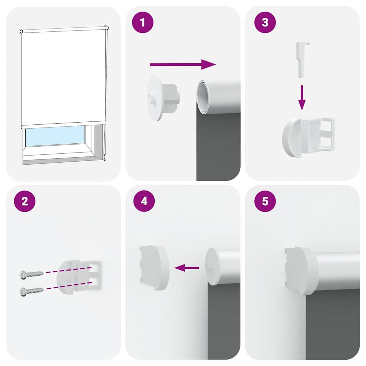 VERDUNKELUNGSROLLO 130/150 cm Stoffbreite 126,6 cm aus Polyester Grau - Grau, Textil (130/150cm) - vidaXL