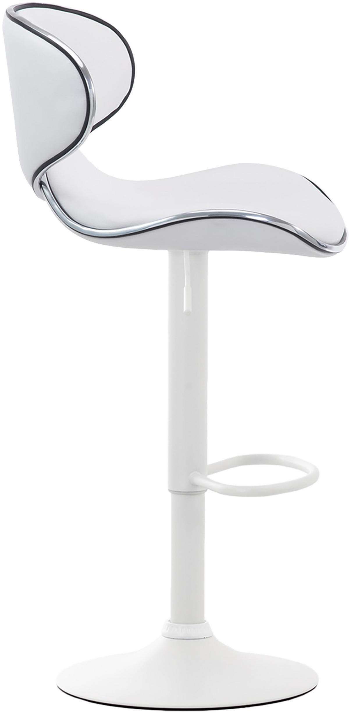 BARHOCKER 2er Set Lederlook weiß - Walnussfarben/Weiß, Textil/Metall (46/88/49cm) - CLP