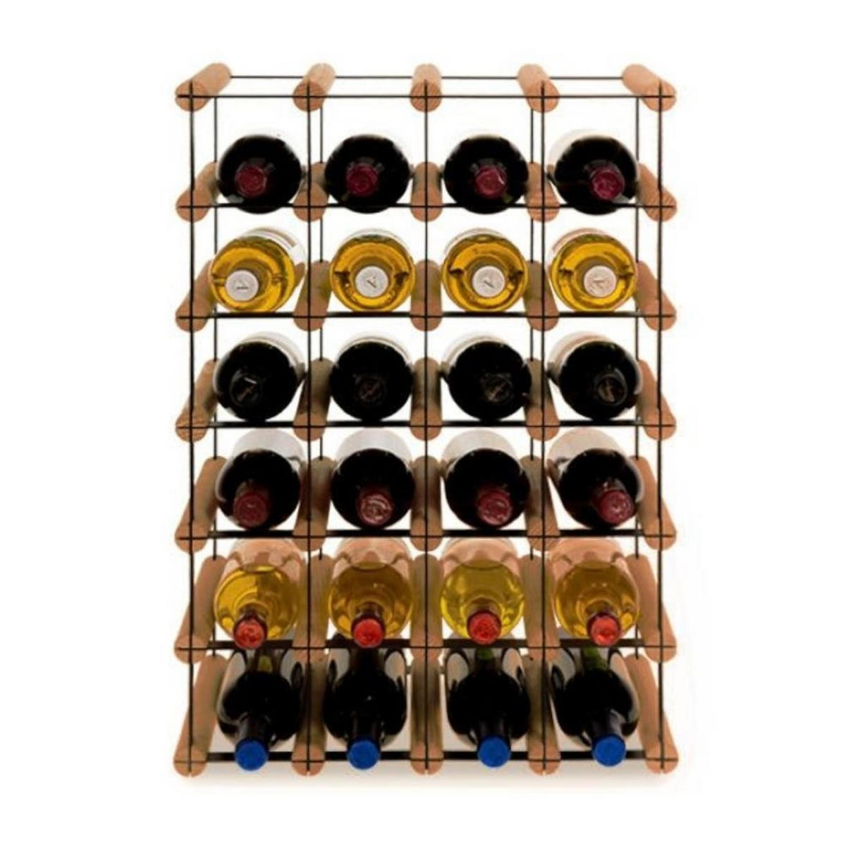 WEINREGAL Vinotega Mod Metal 62,5x42,5x24,5 cm 4x6 Flaschen Massives Kiefernholz Braun Geölt - Braun, Holz (42.5/62.5/24.5cm) - PROREGAL