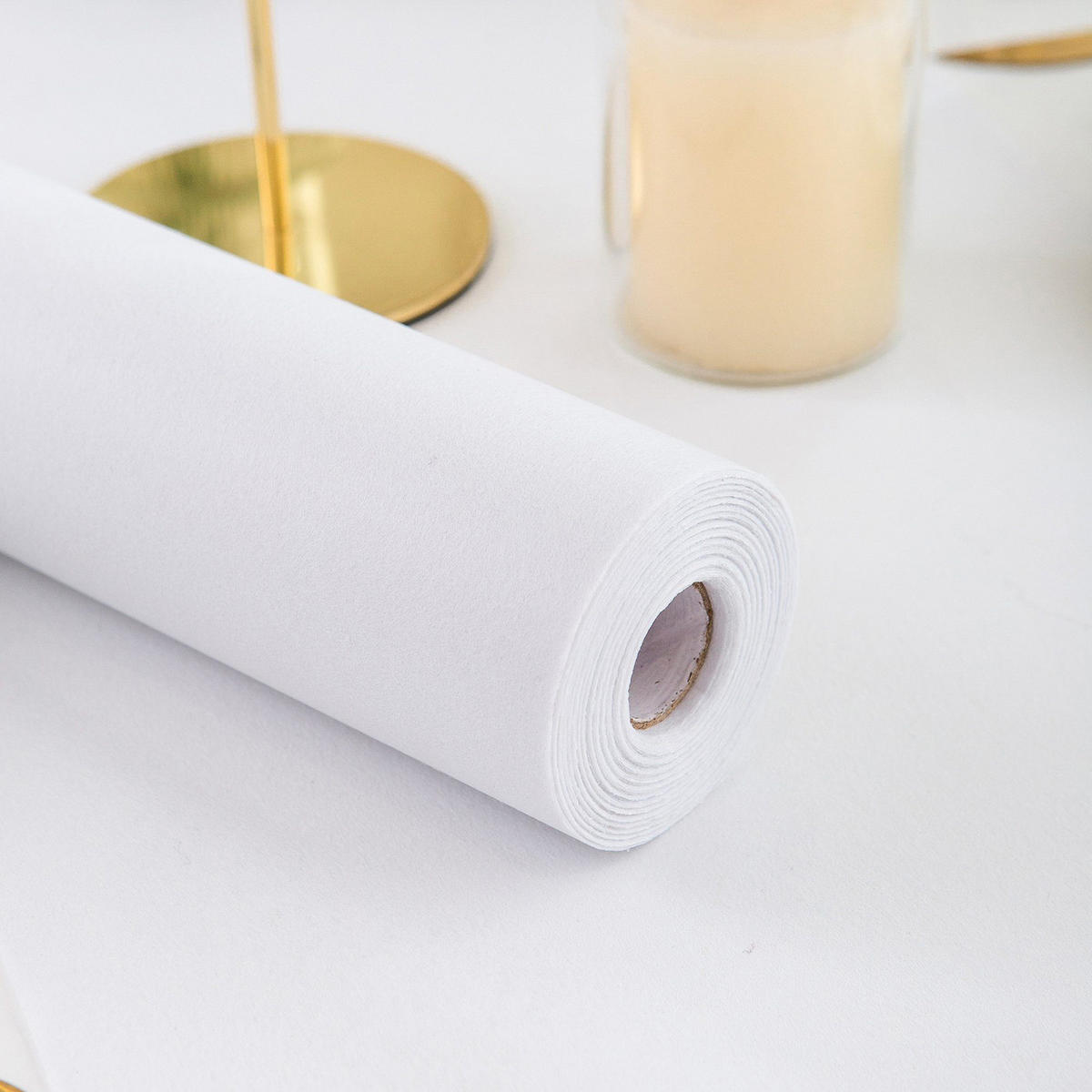 TISCHLÄUFER Vlies Weiß, 30 cm x 25 m, dekoratives Tischband für Hochzeit & Geburtstag - Weiß, Textil (30/2500cm)