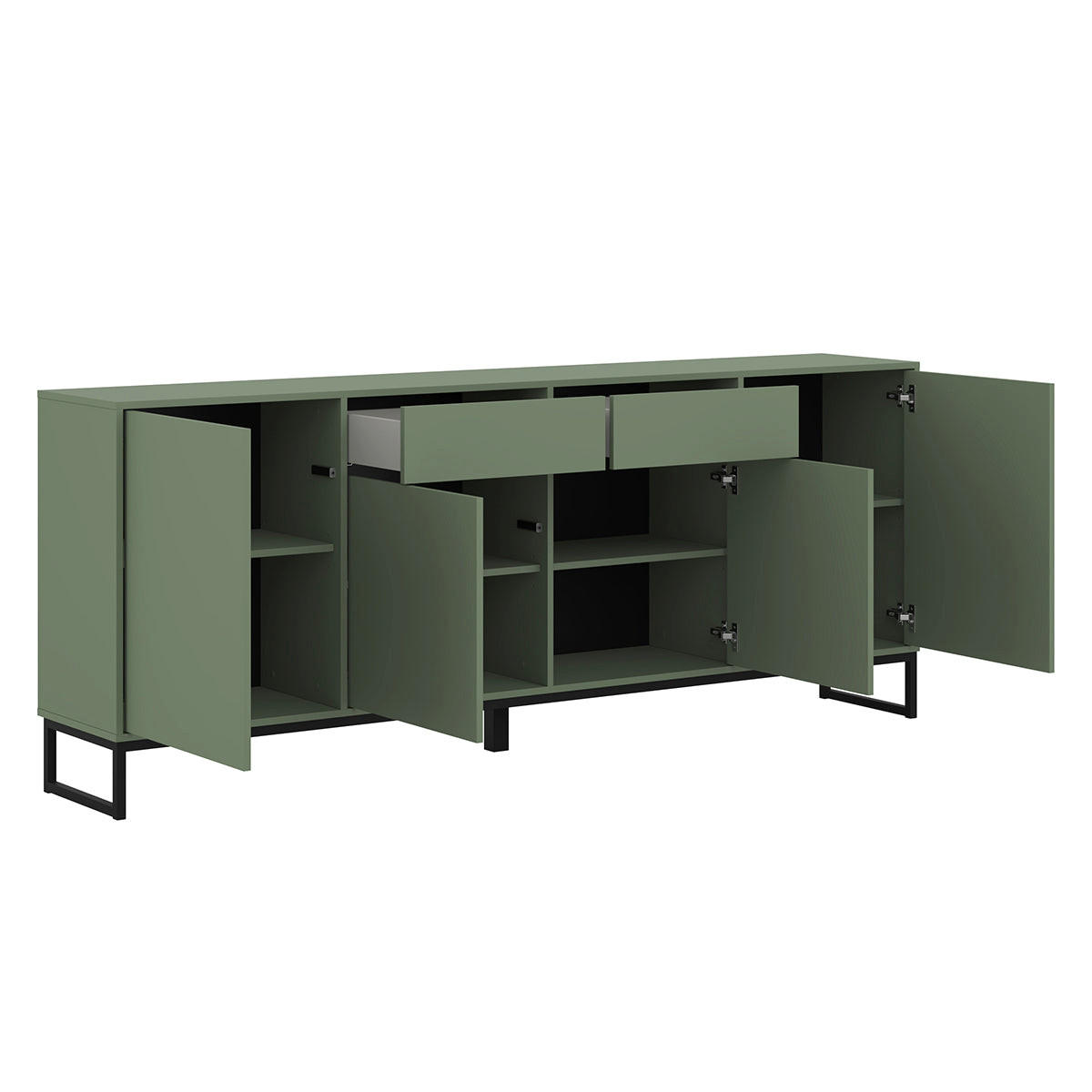 SIDEBOARD Loa Grün - Grün, Holzwerkstoff (208.5/83.5/36.5cm) - Petits-meubles