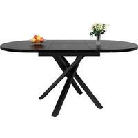 AUSZIEHTISCH 100 cm in schwarzer Marmoroptik - ausziehbar auf 140 cm - Schwarz, Holzwerkstoff (100/140/75.5cm) - BEAOK