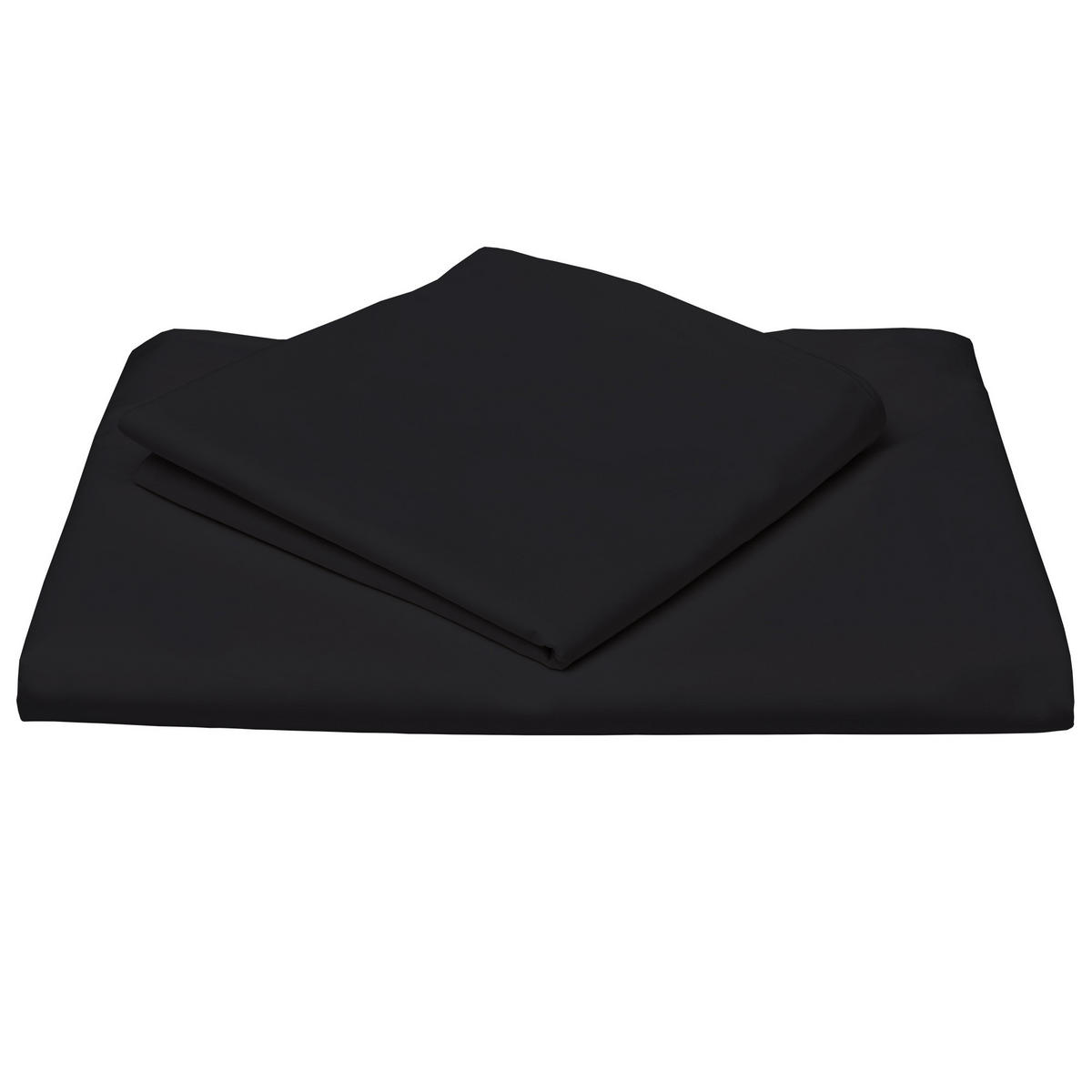 BETTWÄSCHE Julie 135/200 cm + Kissenbezug 80/80 cm Schwarz Renforcé - Schwarz, Textil (135/200cm)