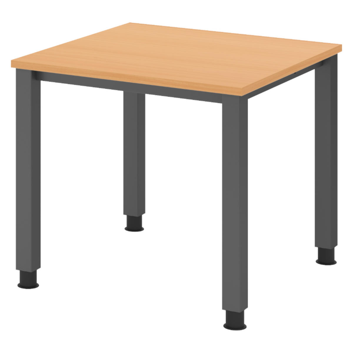 SCHREIBTISCH Serie-Q Gestell: Graphit 80/80/74 cm in Buchefarben - Buchefarben, Holzwerkstoff (80/80/74cm) - bümö