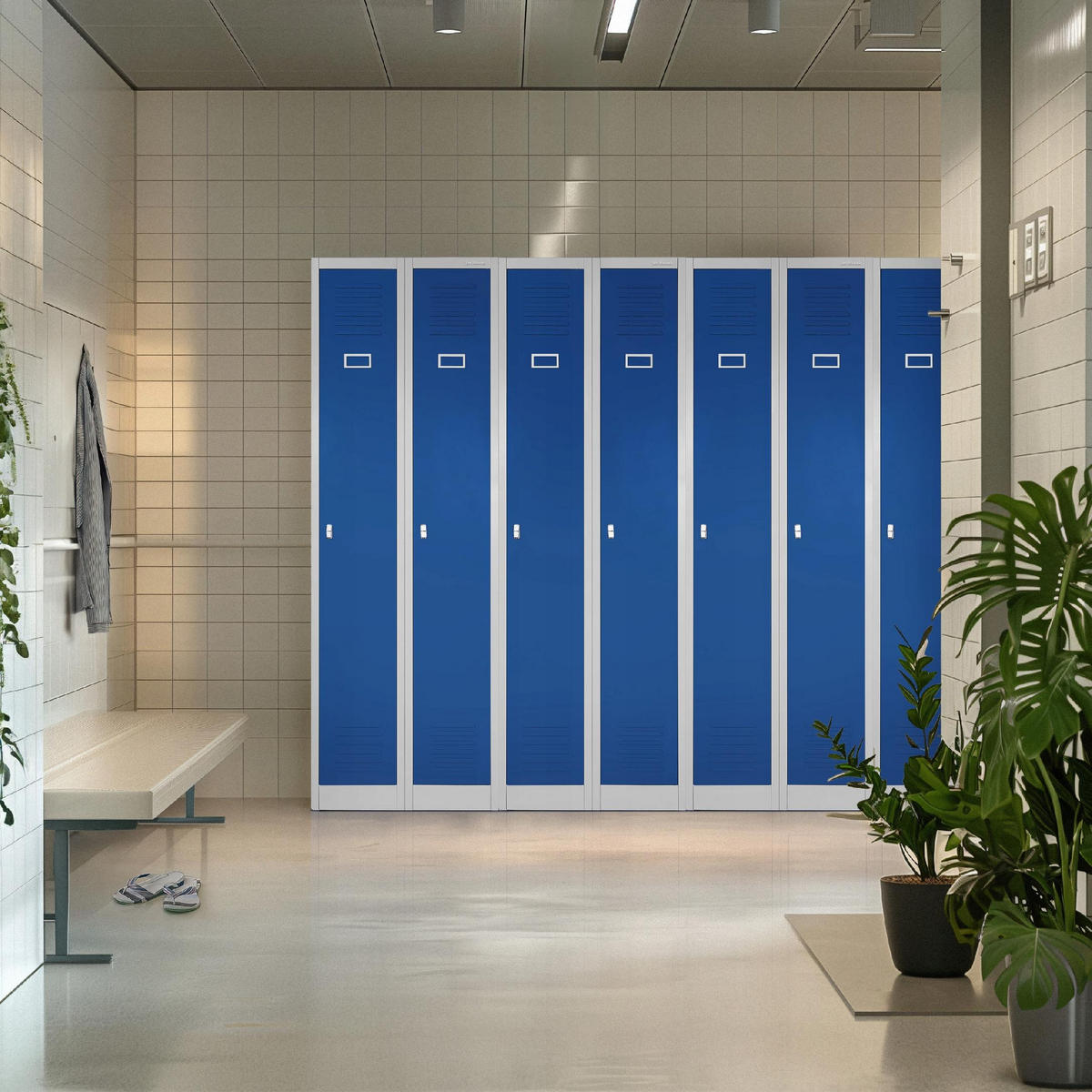 UMKLEIDESCHRANK KACPER II - Blau, Metall (60/180/50cm) - Jan Nowak