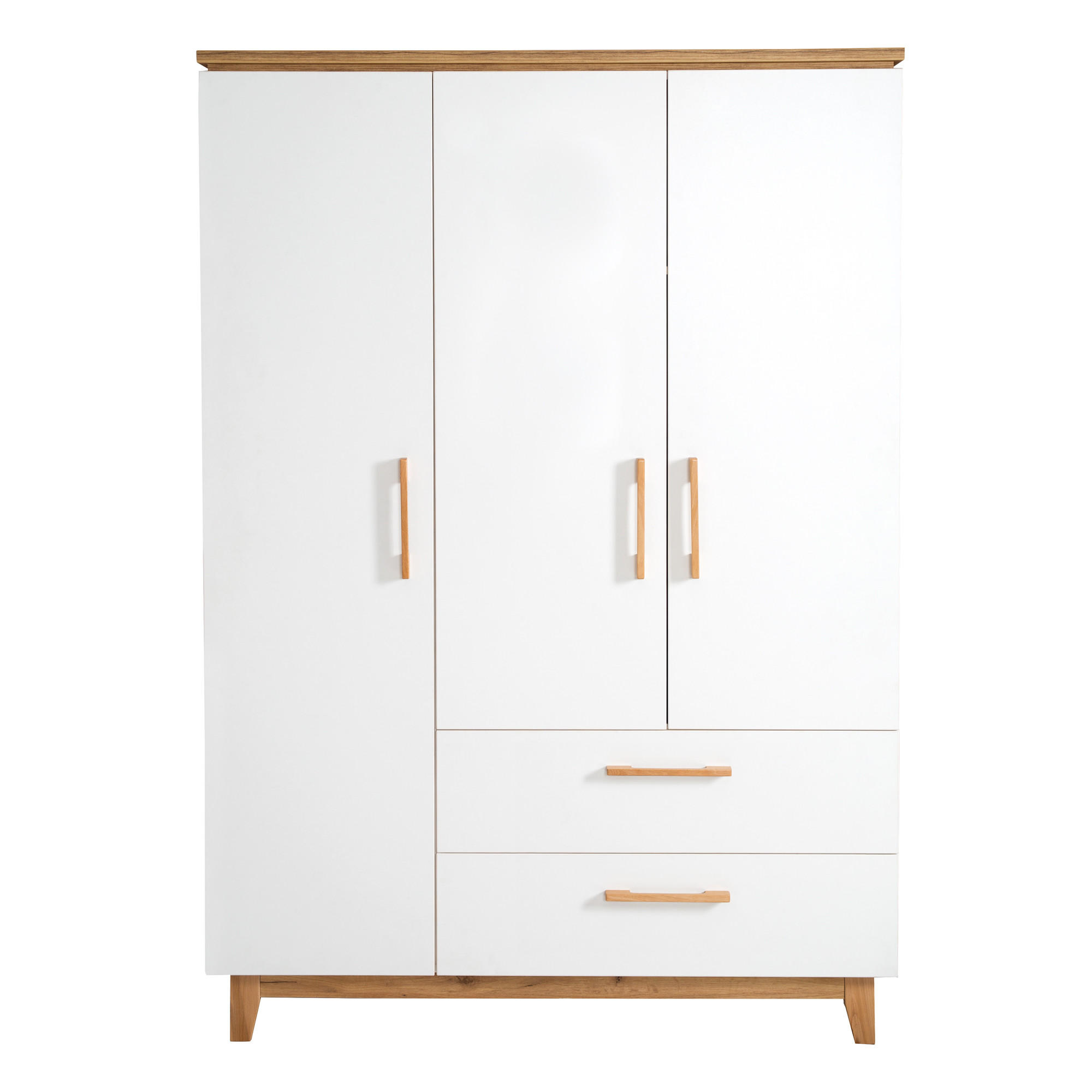 KLEIDERSCHRANK Finn - Weiß, Holz/Holzwerkstoff (134.5/200/55cm) - Roba