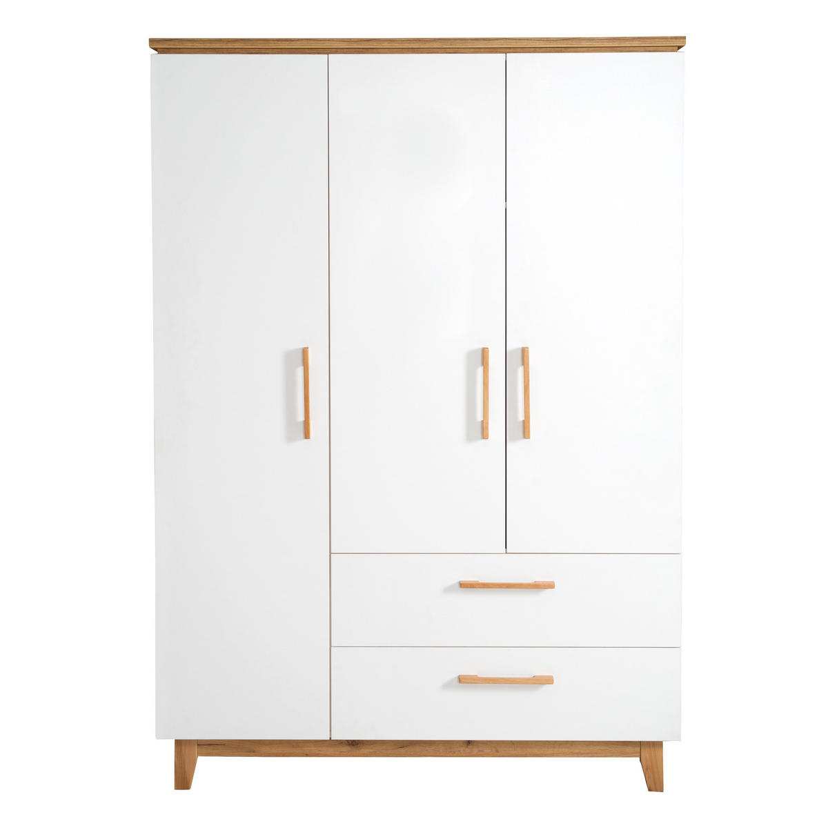 KLEIDERSCHRANK Finn - Weiß, Holz/Holzwerkstoff (134.5/200/55cm) - Roba