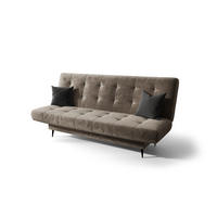 SCHLAFSOFA KONGO 05, Sofa mit Schlaffunktion, Farbe: Hellbraun, Velourstoff - Hellbraun, Textil (200/97/97cm) - O-Sofa
